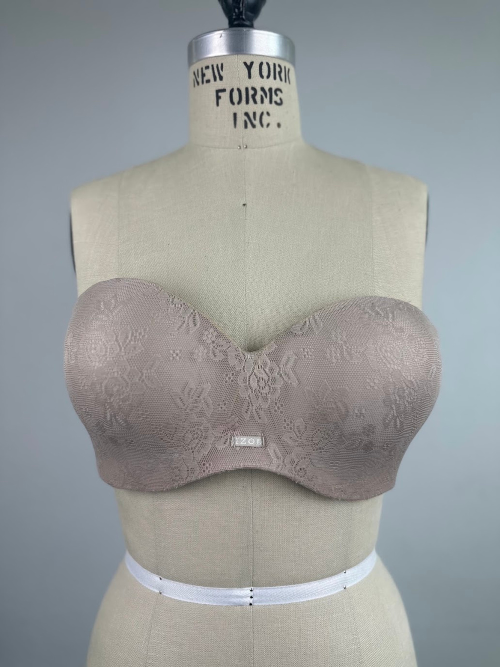 Lace Strapless Bra Beige 38C